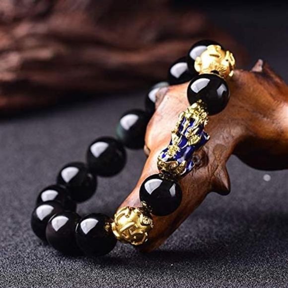 CYPRES 2 Pcs Feng Shui Black Obsidian Wealth Bracelet|Pi Xiu Bracelet - Picture 4 of 7
